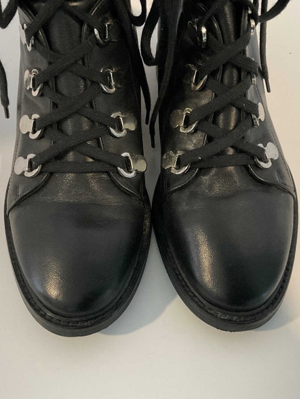 AQUATALIA Italy Clarisa Round Toe Leather/Suede Collar Booties Black Size 7.5 - Picture 3 of 13